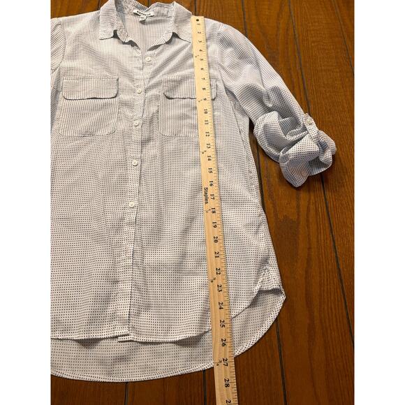 Express The City Shirt Button Down w/ Roll Tab Sleeves Polka Dots Size XS - Picture 3 of 6